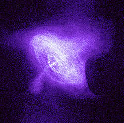 Imagen de rayos X de la pulsar de la Nebulosa del Cangrejo.